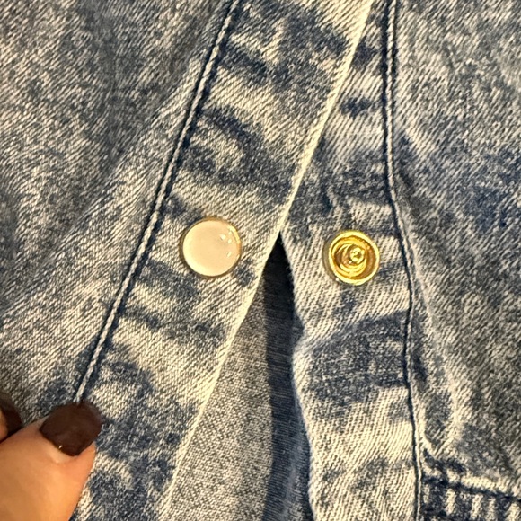 Free People Charlie Light Wash Denim Shirt/Tunic/Dress Size Medium - Picture 14 of 16